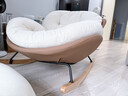 單人沙發(fā)搖搖椅客廳午睡陽(yáng)臺懶人沙發(fā)家用休閑成人搖椅子室內躺椅 咖拼白色+腳踏（親膚嬰兒絨） 曬單實(shí)拍圖