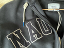 nautica white sail白帆×CityBoy 中性寬松重磅毛圈袋鼠袋休閑針織衛衣外套KW5379 藍黑4ME S 曬單實(shí)拍圖
