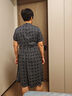 帕羅（PALUOPO）雙縐連衣裙短袖系帶中長(zhǎng)款a字裙女裝新款桑蠶絲襯衫裙子印花 花藏蘭 2XL (175/96A) 曬單實(shí)拍圖