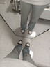卡圖弛閃電竹節紋微喇牛仔褲男夏季寬松潮流直筒美式高街vibe工裝長(cháng)褲子 藍色 XL 曬單實(shí)拍圖