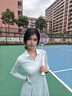天使季節網(wǎng)球裙長(cháng)袖連衣裙女羽毛球裙運動(dòng)瑜伽裙棒球裙網(wǎng)球服長(cháng)裙 清水藍 M 曬單實(shí)拍圖