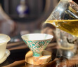 唐速景德鎮手繪茶杯琺瑯彩斗笠主人杯個(gè)人單杯客廳品茗功夫茶杯 翡翠綠斗笠杯 曬單實(shí)拍圖