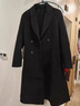 皮爾卡丹（pierre cardin）秋冬新款雙面羊絨大衣女收腰顯瘦中長(zhǎng)款修身小個(gè)子大擺羊毛呢外套 黑色長(zhǎng)款 S 曬單實(shí)拍圖
