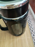辦公室雙層玻璃水杯帶把手塑殼禮品水杯茶水分離花茶杯子 把手杯-黑色 500ml 曬單實(shí)拍圖