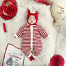 優(yōu)奇嬰兒秋冬連體衣喜慶寶寶秋裝超萌可愛(ài)嬰幼兒衣服保暖毛衣外出哈衣 紅色 66cm 曬單實(shí)拍圖
