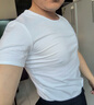 簡(jiǎn)束 短袖T恤男純色棉質(zhì)t恤夏季休閑運動(dòng)緊身t恤男圓領(lǐng)修身打底汗衫潮 白色 XL （70kg左右） 曬單實(shí)拍圖