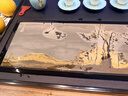 茶錦記茶盤(pán)烏金石國畫(huà)石整塊天然原石高端輕奢茶幾家用客廳辦公茶具茶臺 尺寸：100*50*3CM玄青國畫(huà) 曬單實(shí)拍圖