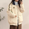 韓璐嬌（hanlujiao）羽絨棉服女冬季2025年新款短款學(xué)生加厚羽棉襖絨服女立領(lǐng)棉衣外套 米白色 M 曬單實(shí)拍圖