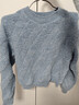 百圖betu女裝冬季新款毛衣圓領(lǐng)落肩長(cháng)袖寬松慵懶風(fēng)毛衣女2311T39 藍色 M 曬單實(shí)拍圖