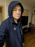美津濃（MIZUNO）戶外夾克男連帽梭織透氣情侶鋒衣加絨加厚加棉外套男上衣 曬單實拍圖