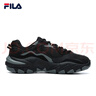 斐樂(lè )（FILA）男女同款跑步鞋舒適輕便慢跑透氣休閑運動(dòng)鞋百搭掠奪者情侶鞋 黑/中灰-BM【男款】 42 曬單實(shí)拍圖