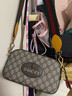 古馳（GUCCI）男女同款包包 帆布虎頭腰包包女士 腰包 米色 24*16*3.5cm 曬單實(shí)拍圖