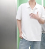 GXG男裝POLO衫夏舒適休閑條紋空氣層短袖 白色 175/L 曬單實(shí)拍圖