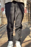 安踏（ANTA）精英商務(wù)型動(dòng)褲丨抗皺錐形長(cháng)褲男防曬冰絲直筒送爸爸休閑褲子 【防潑水升級西褲】基礎黑7509-4 XL (男180) 曬單實(shí)拍圖