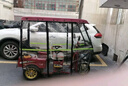 老年小巴士電動(dòng)三輪車(chē)棚全圍保暖擋雨防風(fēng)加厚時(shí)尚紫布簾全透明簾 紅色加厚時(shí)尚皮革款雨簾 175*70 曬單實(shí)拍圖