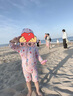小野七天嬰兒連體泳衣女寶寶防曬泳衣帶帽兒童泳衣女連體長(cháng)袖速干兒童泳衣 100 （4碼適合身高90-100） 曬單實(shí)拍圖