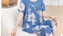 古今（GUJIN）新品睡衣女媽媽中老年家居服棉綢寬松大碼可外穿睡褲遛彎套裝3XL 曬單實(shí)拍圖