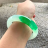 緬甸冰種翡翠帝王綠手鐲圓條滿(mǎn)綠玉手鐲老坑a貨陽(yáng)綠玉鐲子正品女 曬單實(shí)拍圖