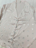 艾詩(shī)迷（AISHIMI）【100%桑蠶絲】輕奢品牌真絲睡衣女蝴蝶結印花甜美長(cháng)袖家居服套裝 粉色-長(cháng)袖長(cháng)褲套裝 L 曬單實(shí)拍圖