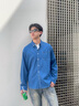 名創(chuàng)優(yōu)品（MINISO）牛仔襯衫男2025新款男士純棉水洗淺藍(lán)色長(zhǎng)袖春秋款薄款百搭外套潮 【100%純棉】淺藍(lán) XL /180(不起球不掉色) 曬單實(shí)拍圖