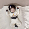 優(yōu)奇嬰兒衣服加絨保暖內衣寶寶秋衣秋褲加絨加厚打底兒童分體套裝冬裝 杏色 80 曬單實(shí)拍圖
