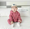 G.duck嬰兒衣服春裝春秋連體衣嬰幼兒寶寶連帽外出服外套沖鋒衣長(cháng)袖爬服 玫紅色 73cm 73 13斤以下的寶寶 曬單實(shí)拍圖
