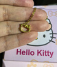 京越隆足金999哈嘍 Kitty吊墜 黃金KT貓框蝴蝶結吊墜女項鏈送女友禮物 黃金輕小鏤空貓約0.23-0.28g+S925項鏈 曬單實(shí)拍圖