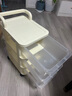 霓峰小推車(chē)置物架落地多層零食收納家用客廳架嬰兒用品寶寶玩具儲物架 奶油白3層【高性?xún)r(jià)比】透明抽屜 曬單實(shí)拍圖