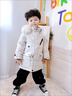 G.DUCKKIDS女童羽絨棉服2023新款洋氣加厚兒童棉衣中大童冬裝外套中長款棉襖 杏色 夾棉加絨 140 曬單實拍圖