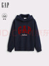 GAP女裝2025秋季新款撞色Logo寬松抓絨套頭連帽衫衛衣上衣792499 海軍藍 S (160/84A) 亞洲尺碼 曬單實(shí)拍圖