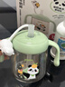 貝親兒童牛奶杯1-3歲寶寶喝水喝奶PPSU直飲奶瓶雙吸管水杯 綠色330mL 曬單實拍圖