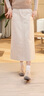 無(wú)印良品（MUJI）女式水洗人字紋直筒裙長(cháng)半身裙女純棉25年秋季裙子女裝 象牙色 M (160/66A) 曬單實(shí)拍圖