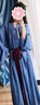 漢服中國(guó)風(fēng)直裾全套女古裝衣服古風(fēng)舞蹈改良裙子魏晉風(fēng)大袖衫套裝 藍(lán)色大袖衫 S 曬單實(shí)拍圖