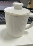 潔雅杰陶瓷馬克杯帶蓋450ml咖啡牛奶早餐杯辦公水杯子男女茶杯白色 曬單實(shí)拍圖