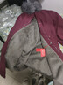 皮爾卡丹（pierre cardin）高檔品牌派克棉服女冬季新款長(cháng)款過(guò)膝收腰大衣加絨加厚棉衣外套潮 酒紅色 S 115斤內 曬單實(shí)拍圖