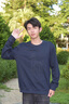 哈吉斯（HAZZYS）男裝 春秋季大logo長(zhǎng)袖衣服休閑男上衣圓領(lǐng)衛(wèi)衣男ABTZE0CCF02 藏青色NV XL （180/100A 50） 曬單實(shí)拍圖
