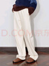初語(yǔ)松緊腰簡(jiǎn)約直筒休閑褲女2024秋冬季新款運動(dòng)居家寬松顯瘦長(cháng)褲 奶白色 S 曬單實(shí)拍圖