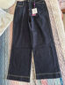 唐謎高端丹寧藍牛仔褲女春秋季2026新款高腰小個(gè)子窄版直筒九分闊腿褲 寶藍色/長(cháng)褲 S (26) 【推薦80-95斤】 曬單實(shí)拍圖