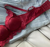 mybody輕奢品牌女士?jì)纫屡t色女本命年套裝小胸聚攏軟鋼圈收副乳文胸女 酒紅色 S 推薦70A 70B 70C 曬單實(shí)拍圖