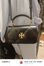 Tory Burch 湯麗柏琦【限時(shí)禮遇】 KIRA 菱格紋手提斜挎包女包TB 154719 黑色 001 OS 曬單實(shí)拍圖