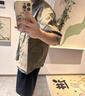 以純（YISHion）美式工裝襯衫男七分袖2025新款夏季寬松上衣大碼休閑襯衣外套 Z942深卡其 M 適合100-120斤 曬單實(shí)拍圖