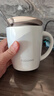 富光保溫杯馬克水杯帶蓋情侶咖啡杯辦公室水杯子牛奶杯不銹鋼禮物 白色+不銹鋼勺 380ml 曬單實(shí)拍圖