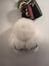 迪加倫 鑲鉆萌萌兔汽車(chē)鑰匙扣掛件 車(chē)內裝飾卡通公仔 女 皮草 水貂毛絨裝死公仔萌萌兔 正版 汽車(chē)用品 白色 曬單實(shí)拍圖