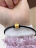 金蘋(píng)果黃金轉運珠金包銀999手鏈女生手串圣誕生日禮物送男友女友 蘋(píng)果+黑皮繩 曬單實(shí)拍圖