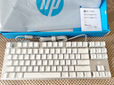 惠普（HP）GK200機(jī)械鍵盤有線辦公游戲鍵盤 20種背光燈效 87鍵電競鍵盤鼠標(biāo)套裝電腦外設(shè)鍵鼠 皎月白【茶軸】冰藍(lán)光 曬單實(shí)拍圖