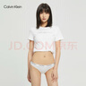 Calvin Klein內衣女士循環(huán)提花腰邊ck舒適棉質(zhì)透氣性感比基尼三角內褲女D1618D 100-月光白 1條 XS 曬單實(shí)拍圖
