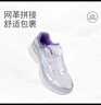 江博士秋季復(fù)古休閑透氣跑步鞋免系帶旋鈕扣百搭兒童運(yùn)動(dòng)鞋 銀/紫 35 曬單實(shí)拍圖