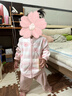 戴維貝拉（DAVE＆BELLA）春秋兒童外套男童秋裝女童寶寶衣服童裝男孩嬰兒搖粒絨棒球服服裝 粉色花?！綝B396-BB】 80 cm（建議身高73-80cm） 曬單實(shí)拍圖
