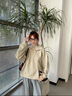 蕓蕁衛衣女2025新款小眾設計感連帽薄款衛衣女春秋新款韓版寬松小個(gè)子 灰綠色 M 【建議80-115斤】 曬單實(shí)拍圖