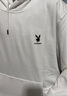 花花公子（PLAYBOY）衛(wèi)衣男連帽春秋新款休閑寬松韓版長(zhǎng)袖t恤男時(shí)尚百搭潮流打底衫男 Q-ZDHH122白色 XL 曬單實(shí)拍圖